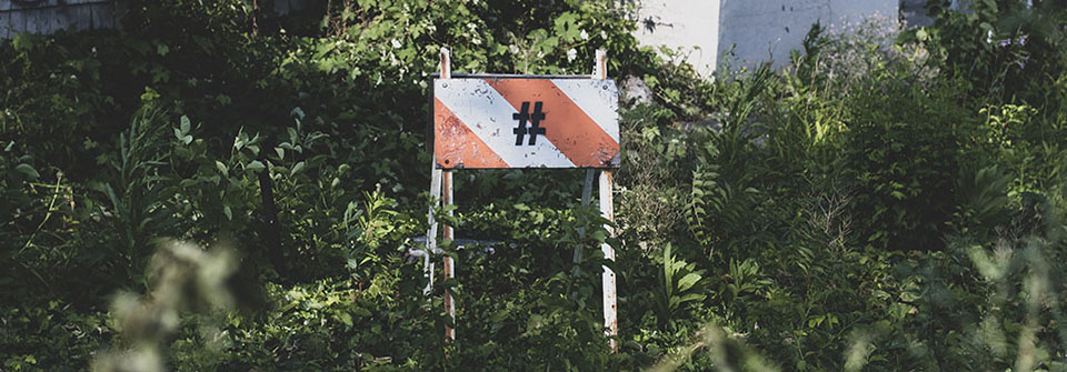Hashtag in landscape